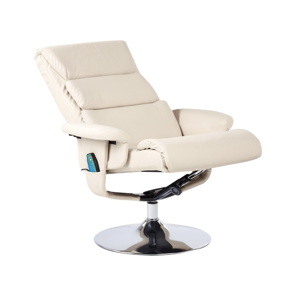 Rozkładany fotel LEGEND Z podnóżkiem Ekoskóra Jasnobeżowy