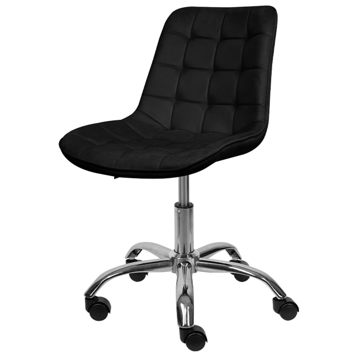 Fotel biurowy krzesło obrotowe regulowane welurowe czarne