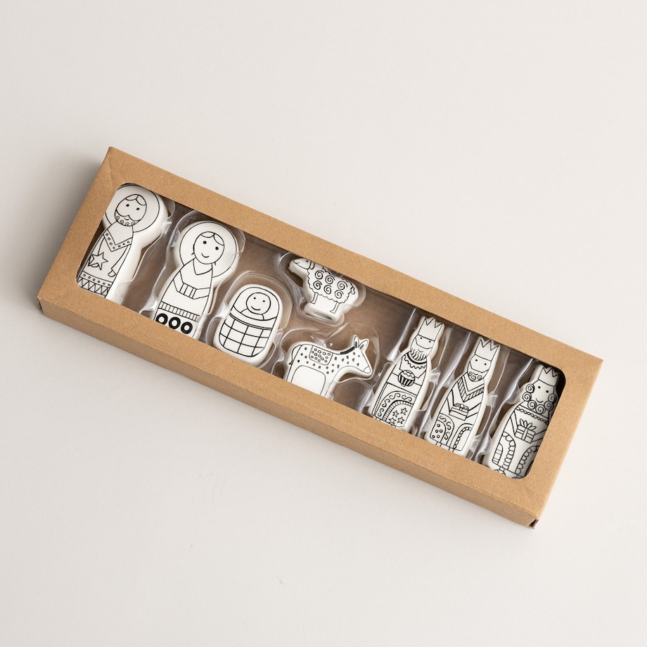 Figurki do szopki boże narodzenie, święta, świąteczne, biały, 3x2x8 cm