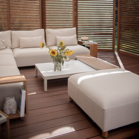 Zestaw mebli ogrodowych Kalem beżowy, modułowy, komplet wypoczynkowy