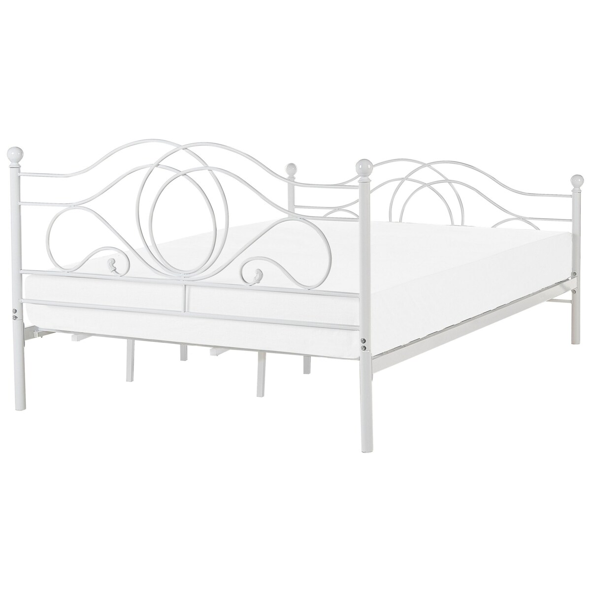 Łóżko metalowe 180 x 200 cm białe LYRA