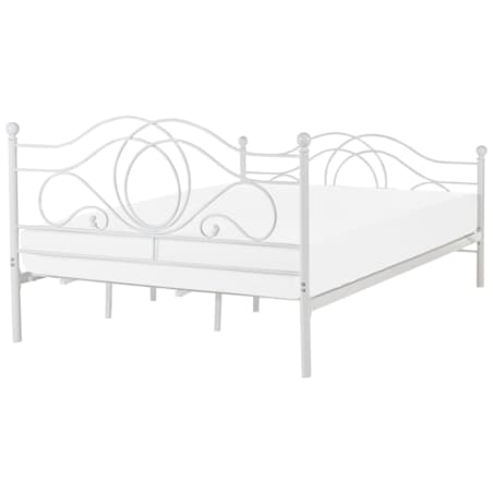 Łóżko metalowe 180 x 200 cm białe LYRA