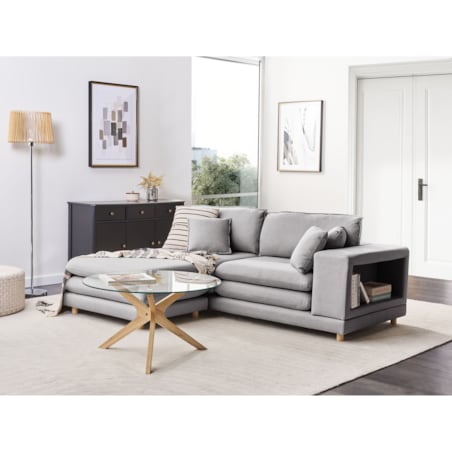 Sofa dla 2 osób HEDEN Szary z otomaną