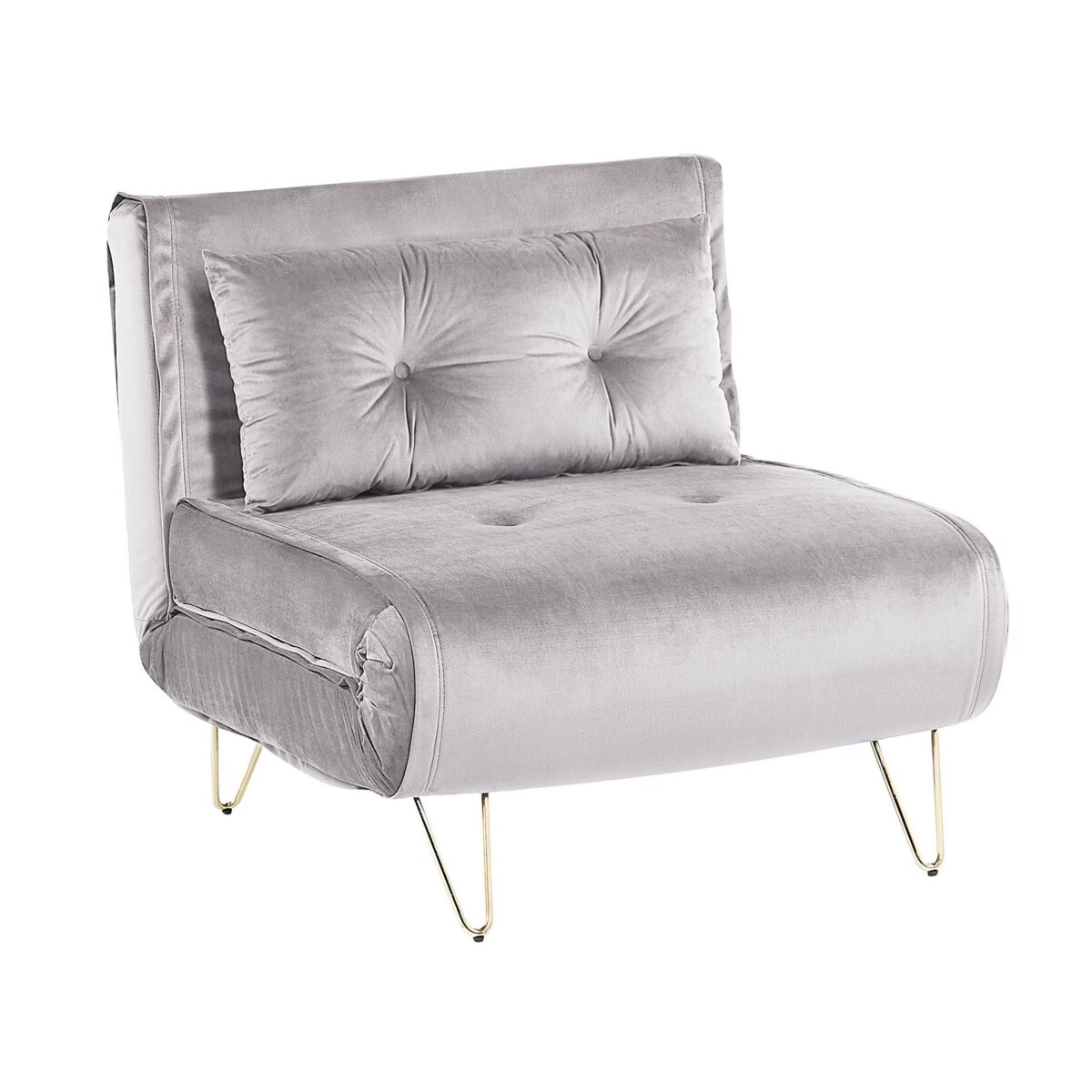 Sofa welurowa rozkładana szara VESTFOLD