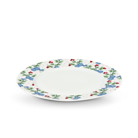 Konsimo IRIS Talerz obiadowy, biały/niebieski/zielony/różowy