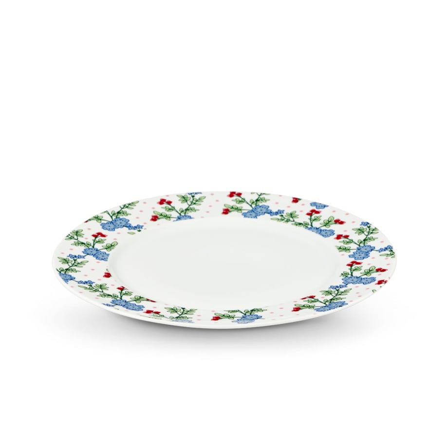 Konsimo IRIS Talerz obiadowy, biały/niebieski/zielony/różowy