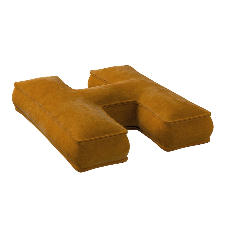 Poduszka literka H, miodowy, 35x40cm, Posh Velvet