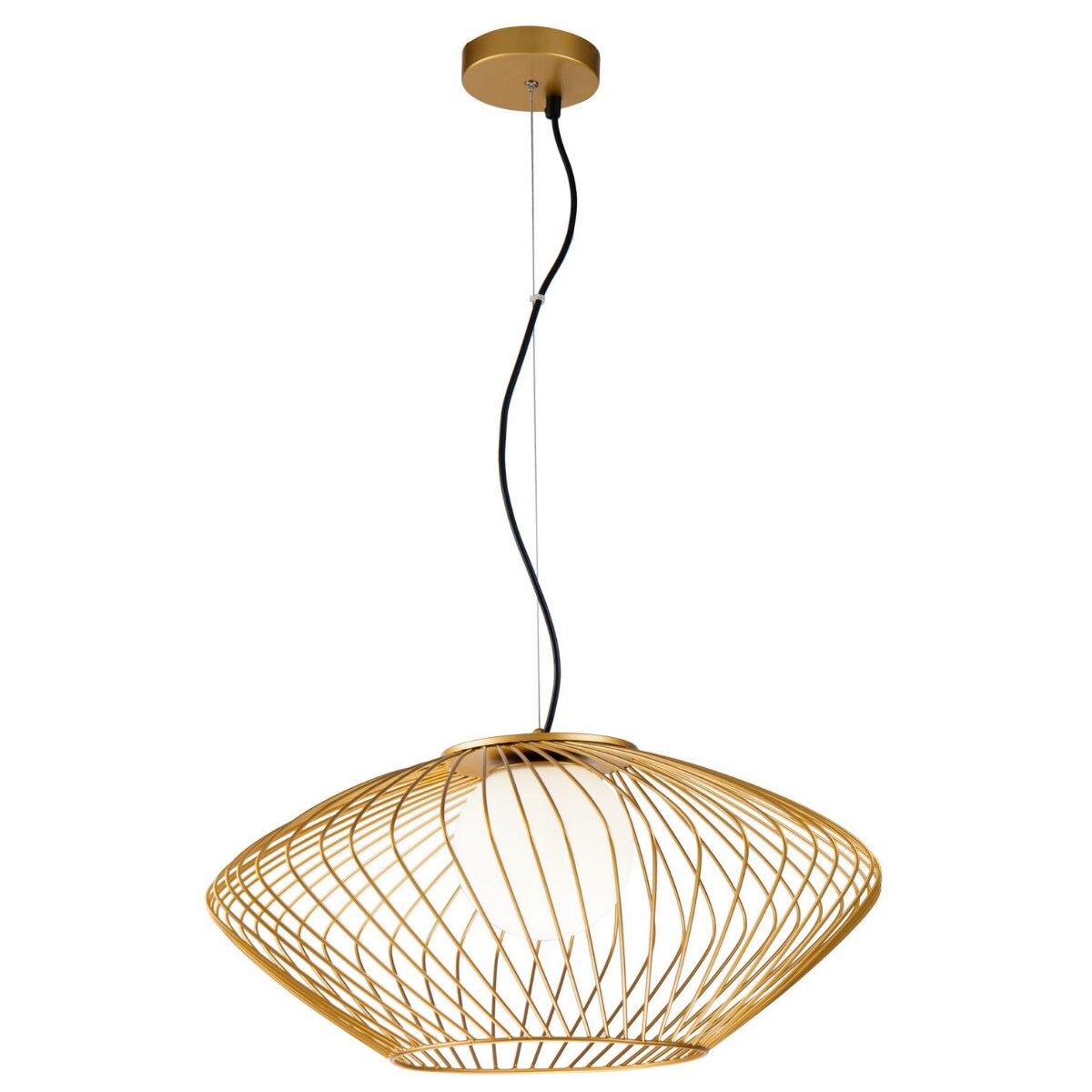 Druciana lampa wisząca Plec P364PL-01G Maytoni kula do salonu złota