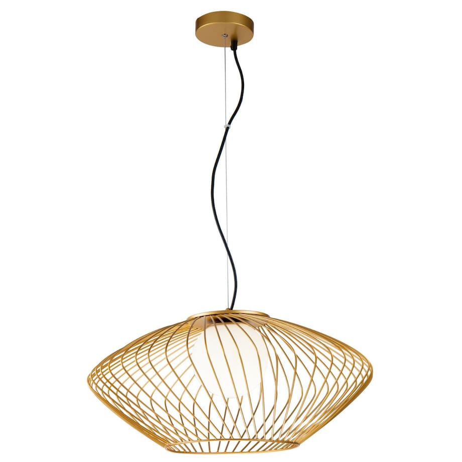 Druciana lampa wisząca Plec P364PL-01G Maytoni kula do salonu złota