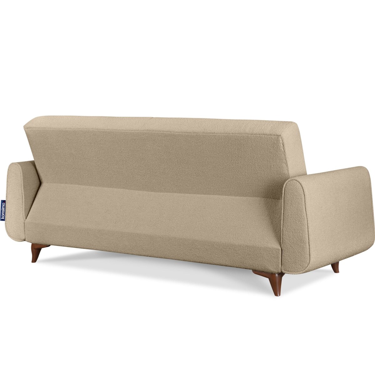 KONSIMO GUSTAVO Sofa trzyosobowa wykonana z beżowej tkaniny boucle