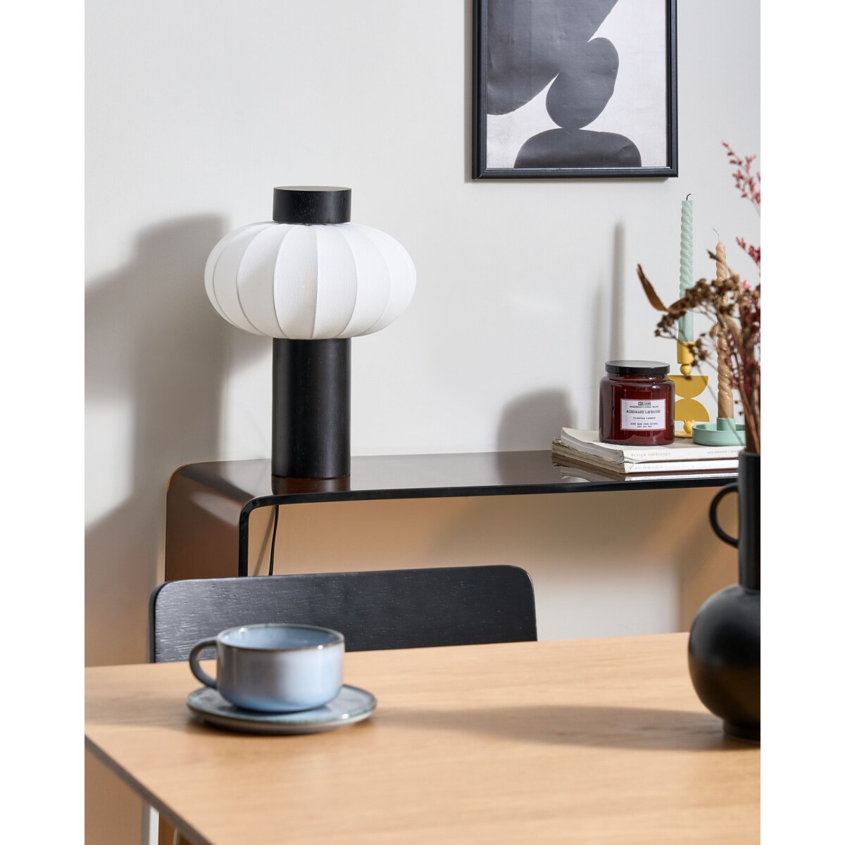 Lampa stołowa ABENS Drewno Czarny