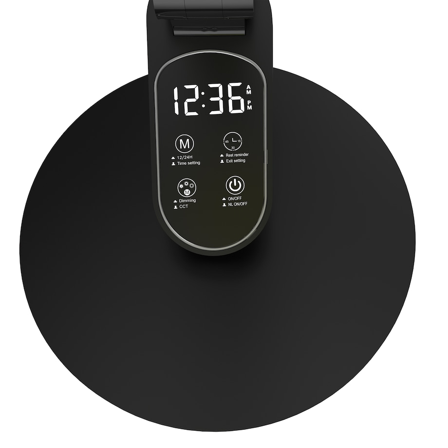 Lampka Biurkowa Szkolna Na Biurko Stołowa Led Trzy Barwy Do Pracy Z Zegarem