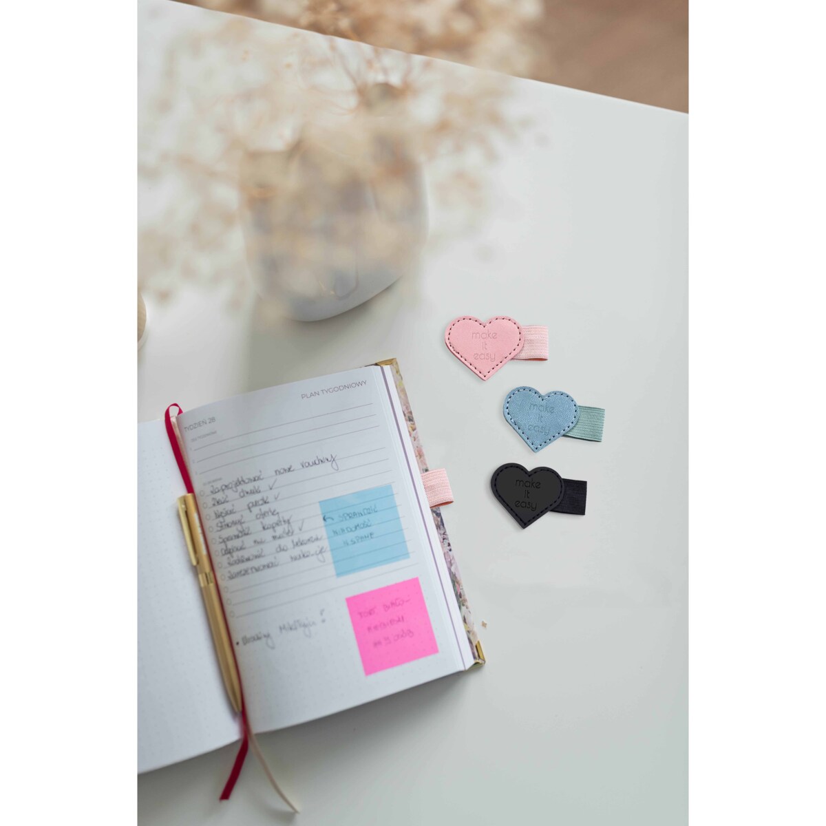 UCHWYT WKLEJANY NA DŁUGOPIS SERCE - LIGHT BLUE!