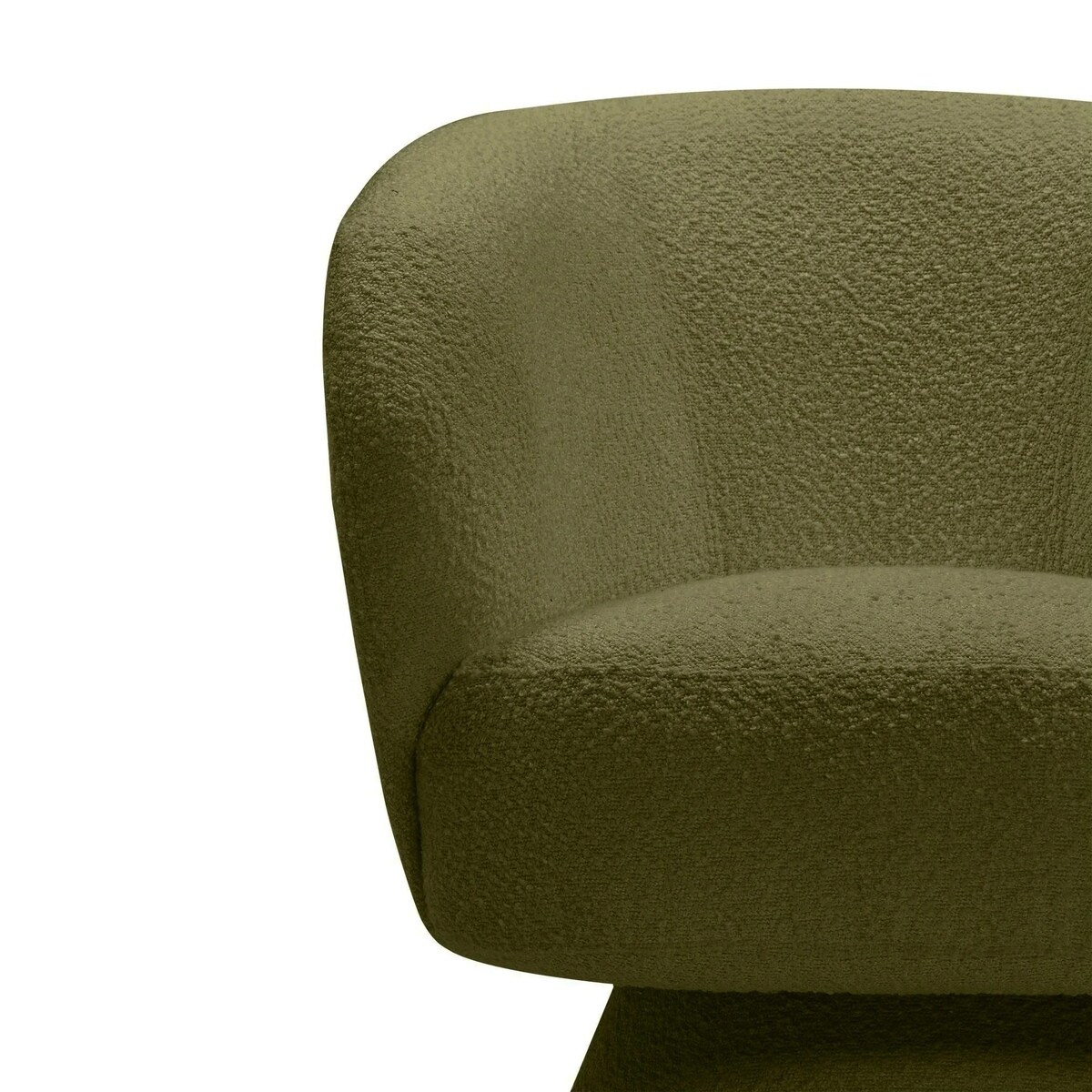Fotel obrotowy 80x72x70 cm bouclé Nalf - VI oliwkowozielony