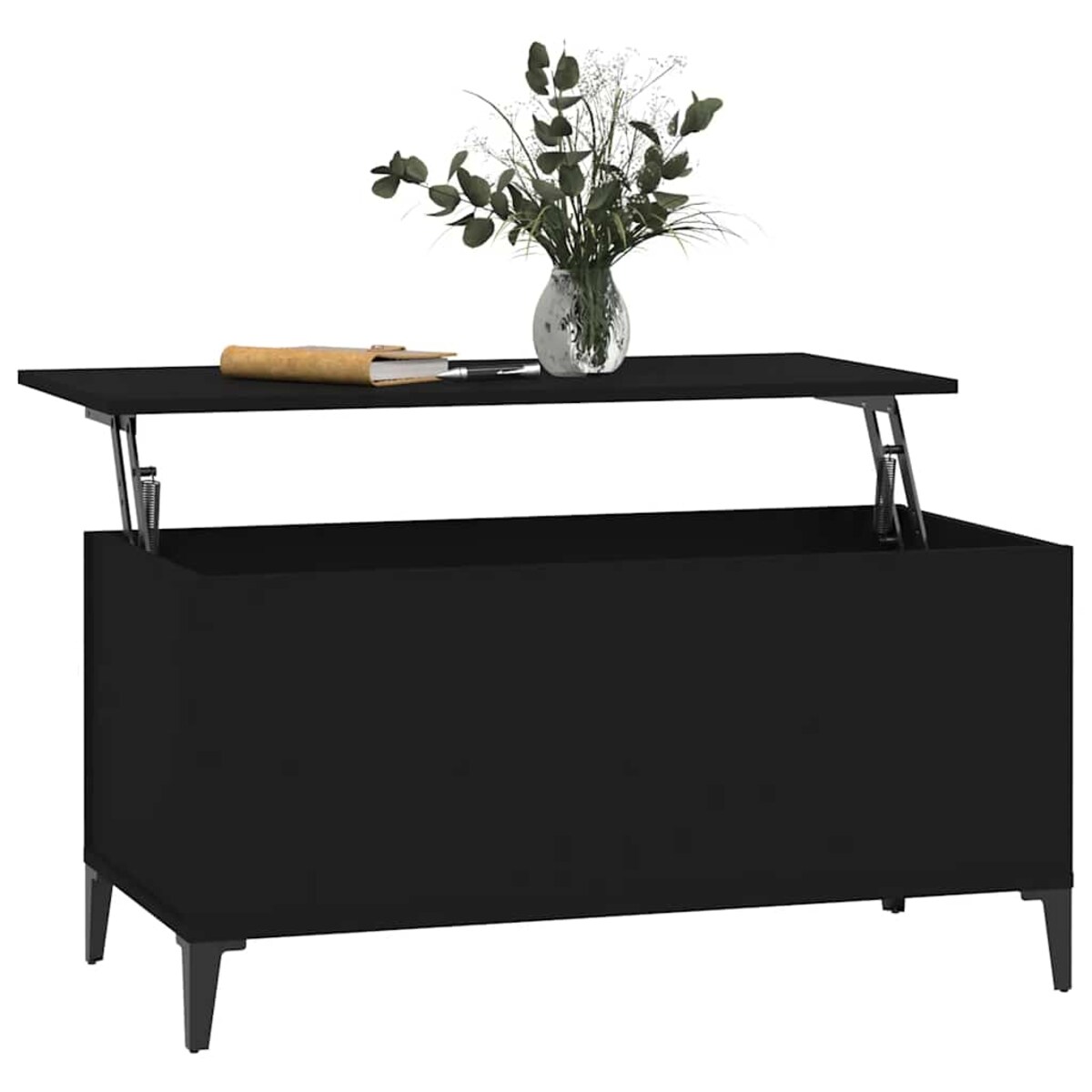 vidaXL Stolik kawowy, czarny, 90x44,5x45 cm, materiał drewnopochodny