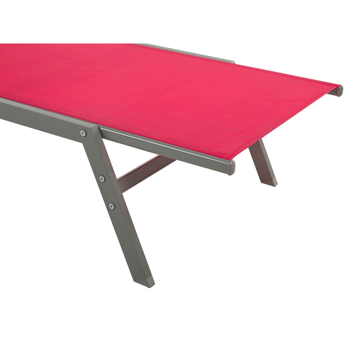 Leżak ogrodowy na kółkach czerwony LEVANZO