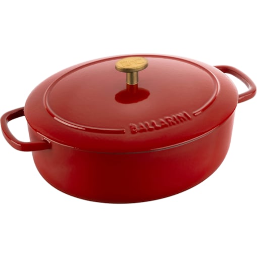 Garnek żeliwny owalny Ballarini Bellamonte - Czerwony, 2.2 ltr