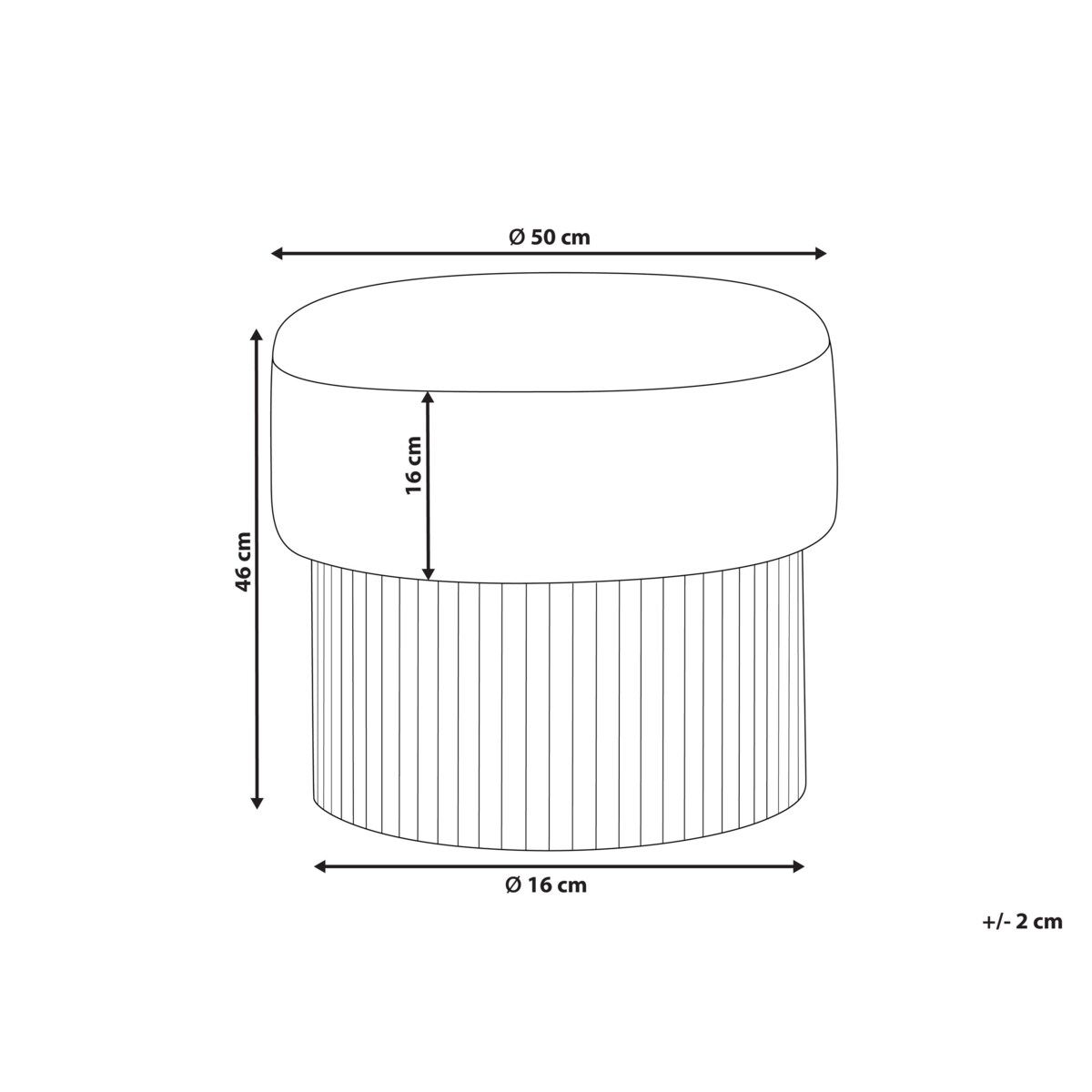 Puf ze schowkiem RICHEY Boucle Złamana biel 50 cm 50 cm 46 cm