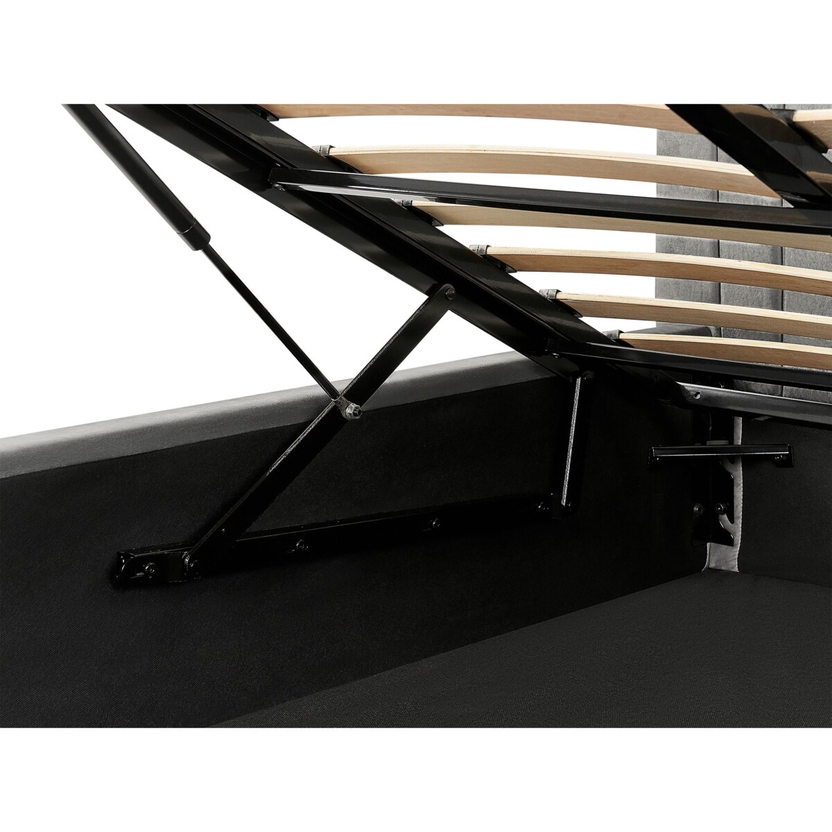 Łóżko z pojemnikiem welurowe 140 x 200 cm szare VION