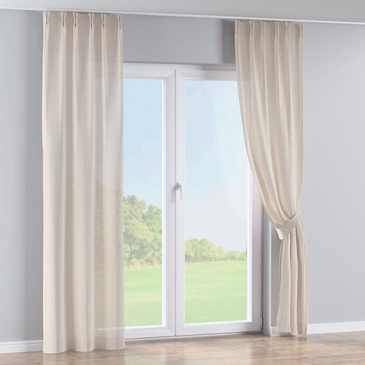 Zasłona na haczykach flex podwójnych 130x260 beżowy