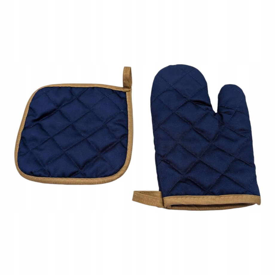 Rękawica kuchenna podwójna ochronna GRUBA pikowana + łapka + etui