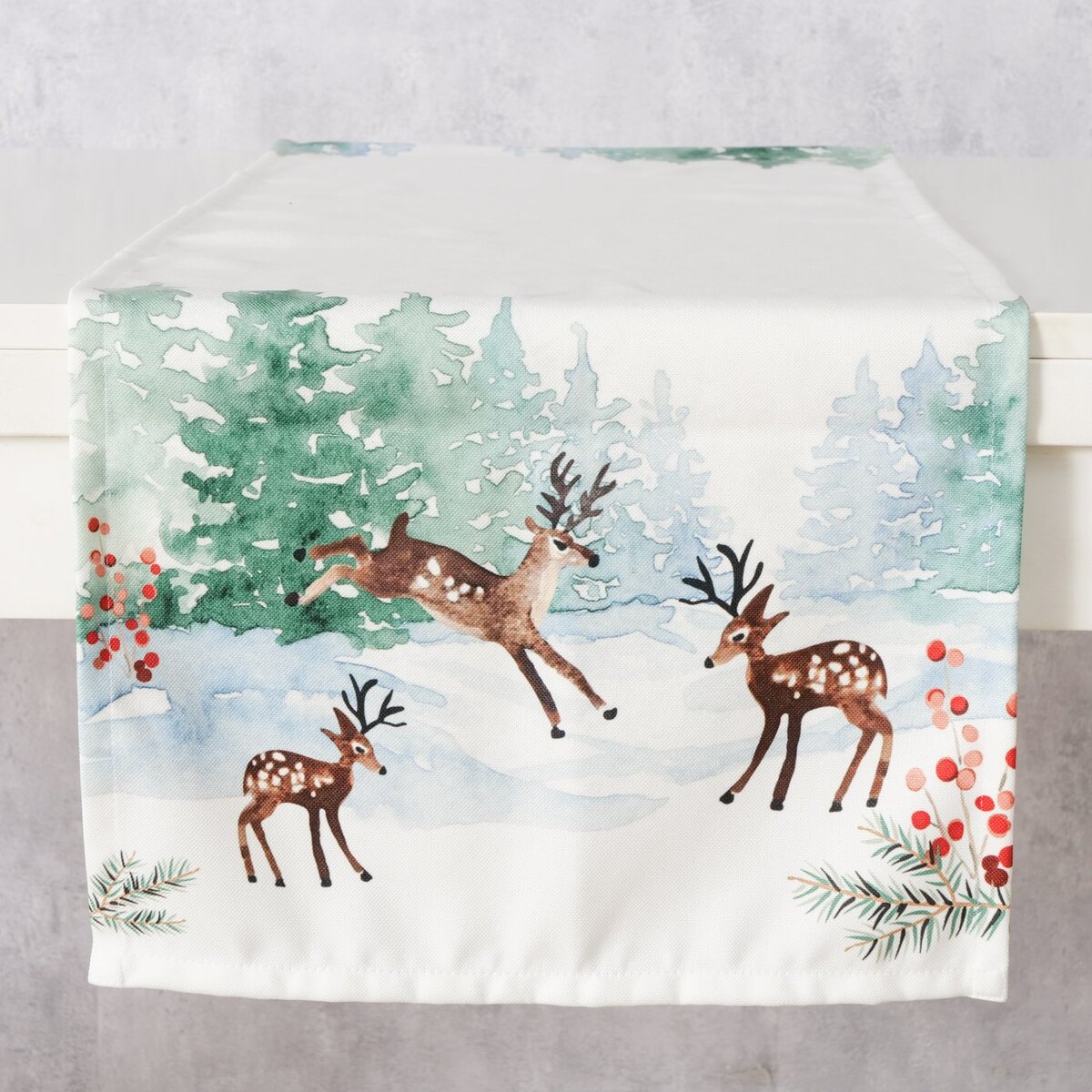 Bieżnik z motywem reniferów ROXY, 140 cm