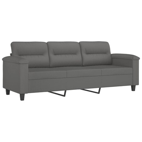 vidaXL 3-osobowa sofa, ciemnoszary, 180 cm, tapicerowana mikrofibrą