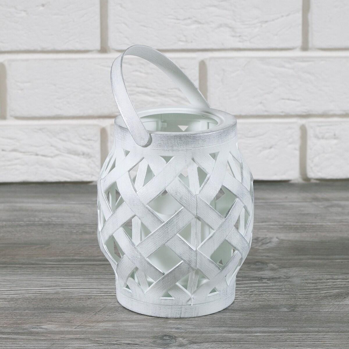 LAMPION LED biały 16x14cm