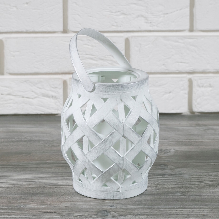 LAMPION LED biały 16x14cm
