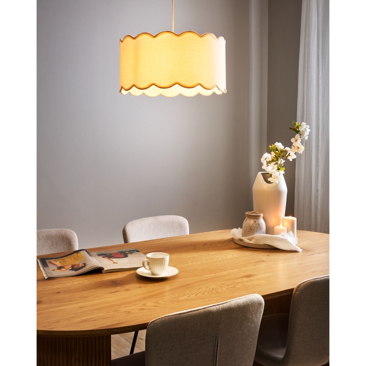 Lampa wisząca GAIREZI Metal Biały/ beżowy