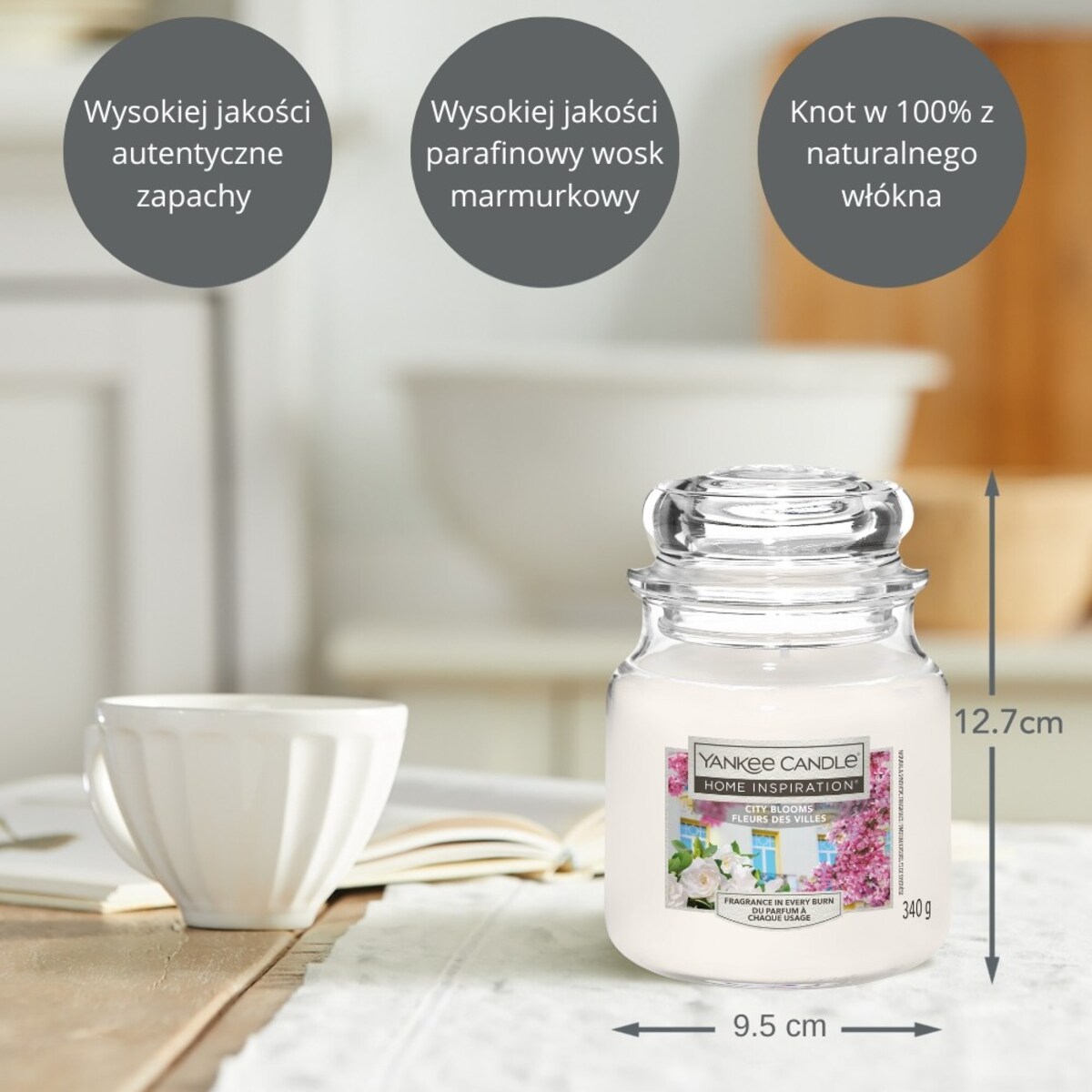 HI świeca średnia CITY BLOOMS