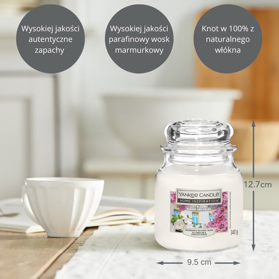 HI świeca średnia CITY BLOOMS