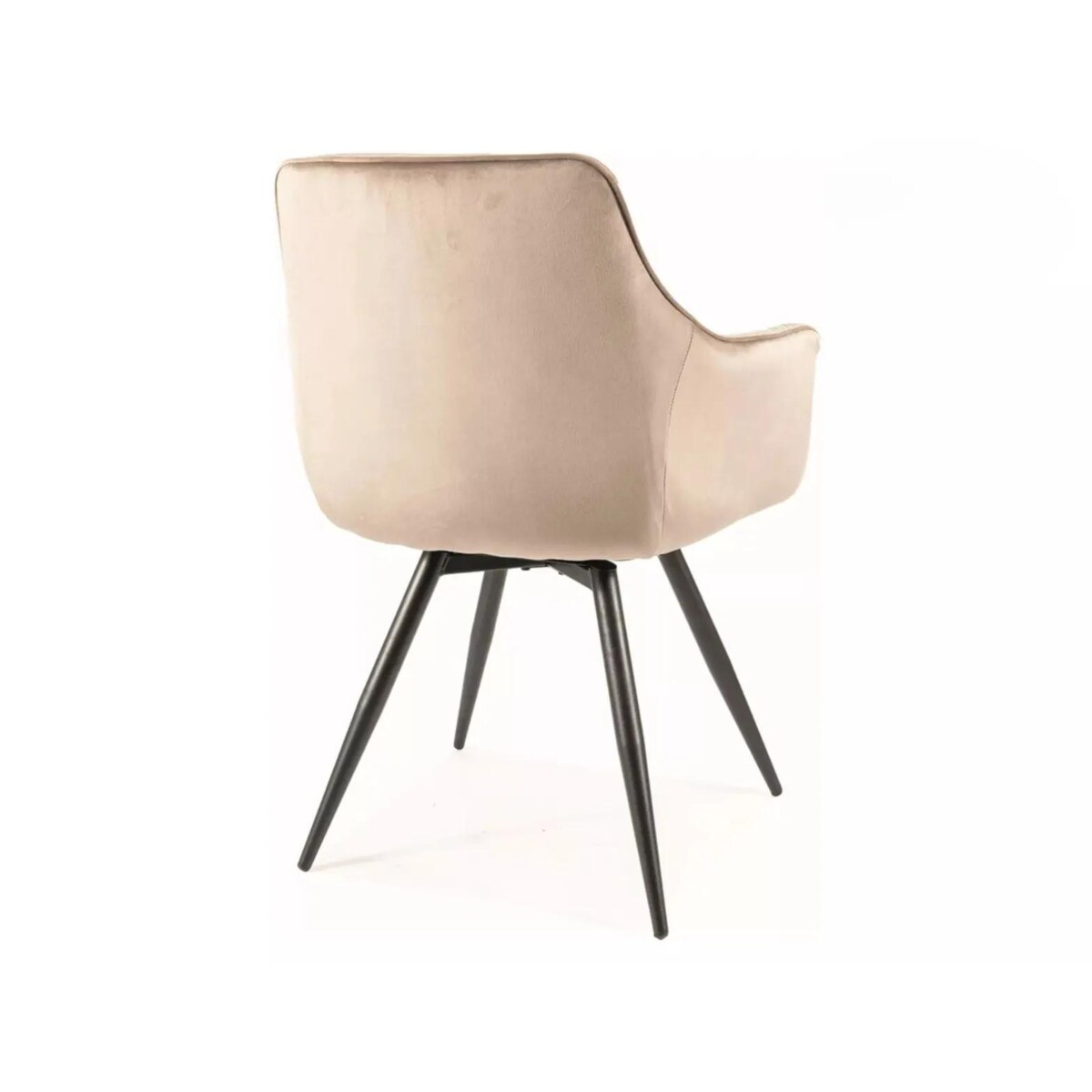 Krzesło tapicerowane MANGO VELVET ciemnobeżowe obracane