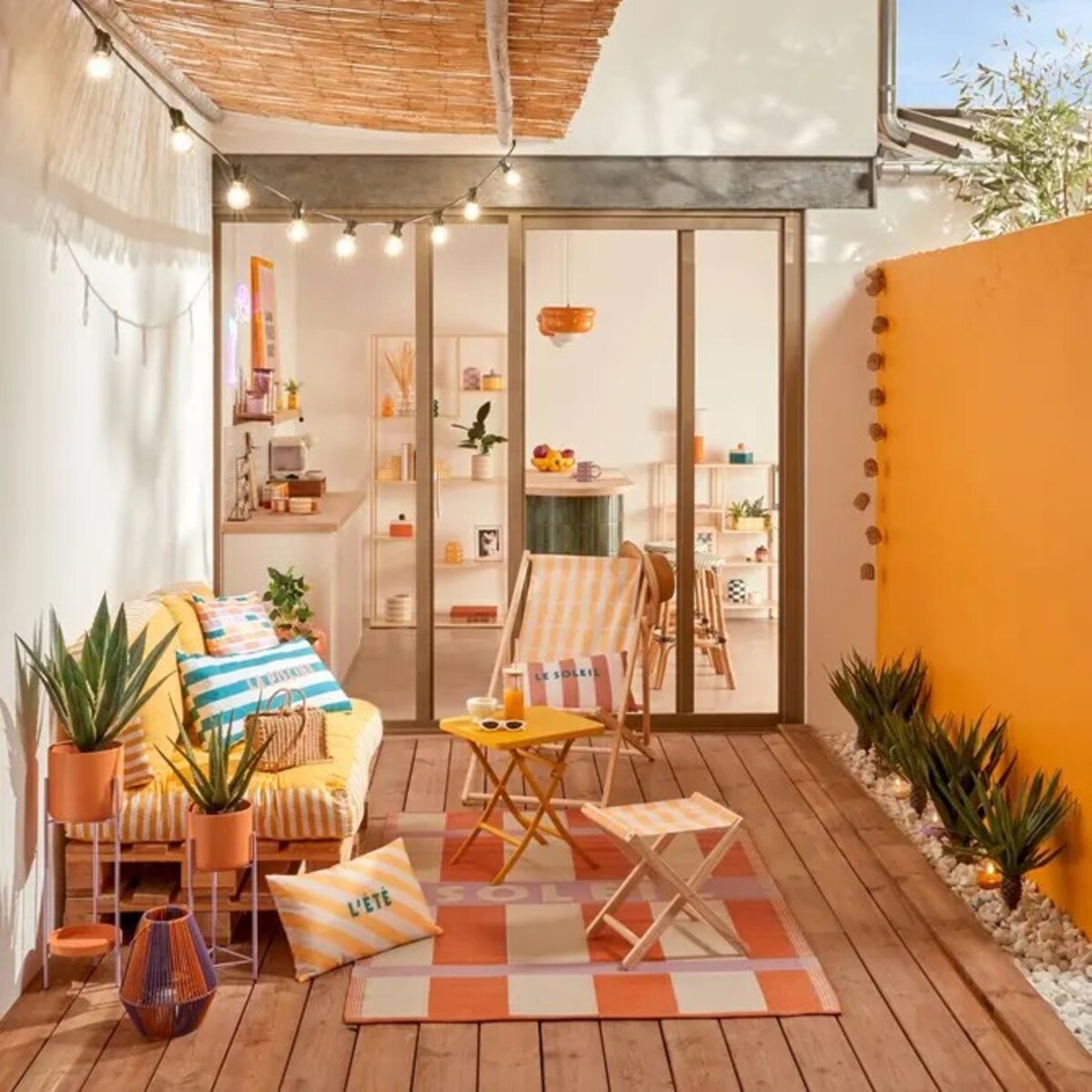 Komplet kwietników metalowych, pomarńczowo-liliowe, Pool