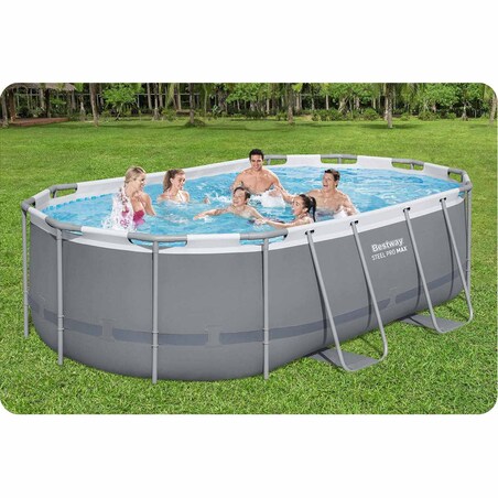 Basen stelażowy ogrodowy Bestway owalny rodzinny 427x250x100 cm 10w1