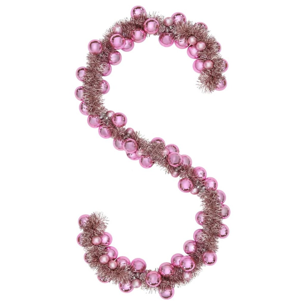 vidaXL Girlanda z bombek świątecznych Różowy 186 cm polistyren