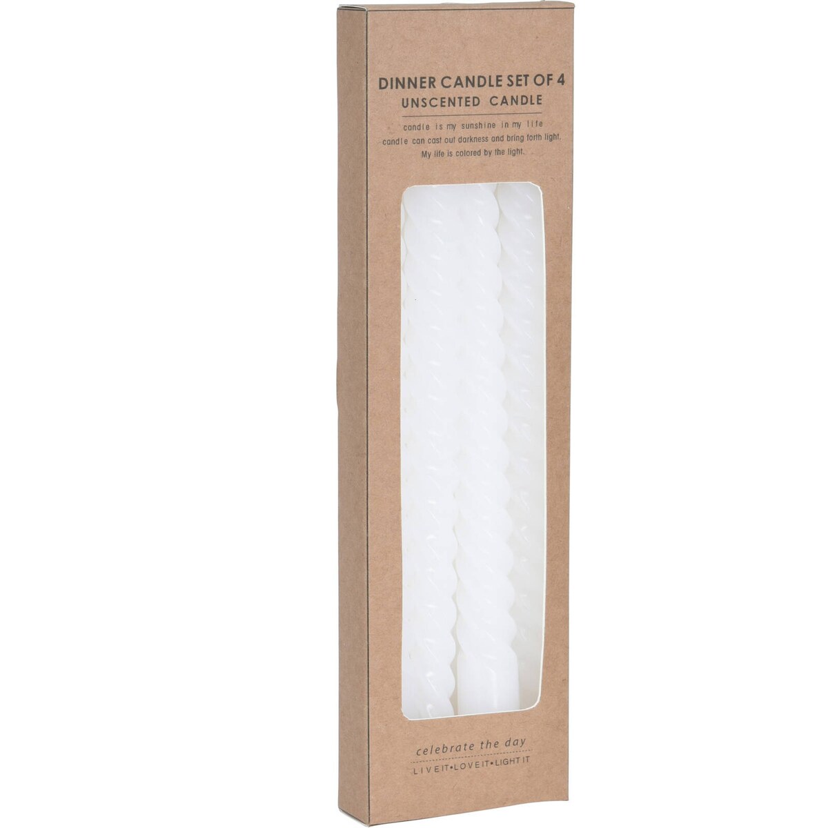 Świece stożkowe, 4 sztuki, białe