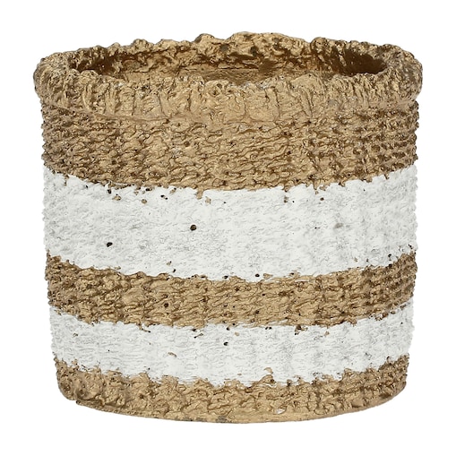 Rustykalna osłonka na doniczkę Pueblo - Beżowy, 13 cm