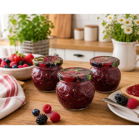 3x SŁOIK mały 215ml grawerowany na owoce dżem wek przetwory soki pojemnik