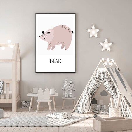 plakat zwierzaki z lasu bear 50x70 cm