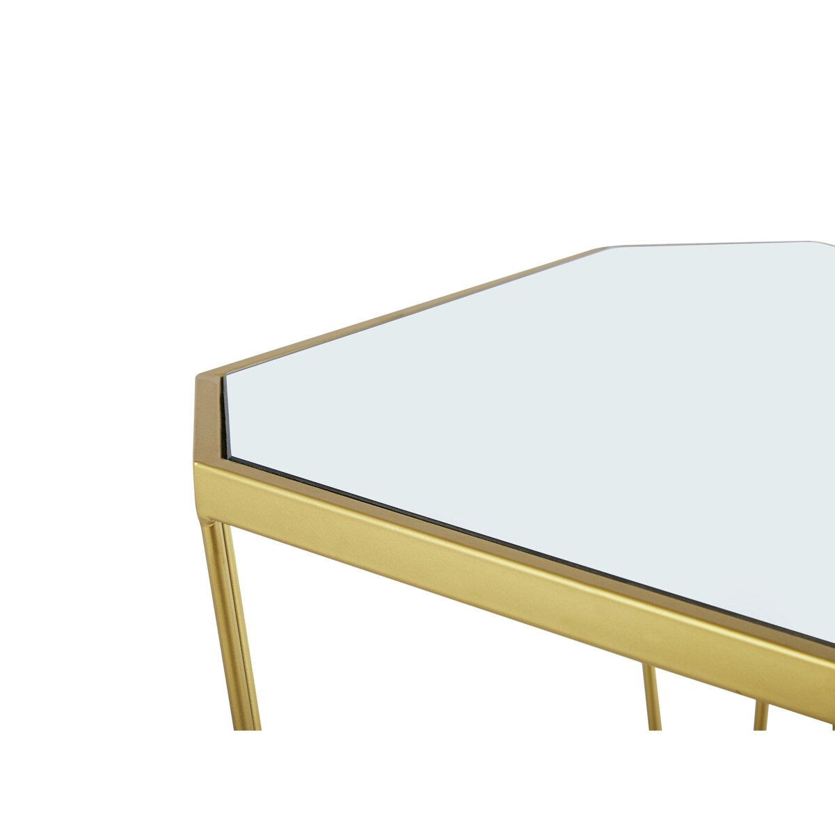 Zestaw 2 stolików pomocniczych SIERRA Szkło Złoty