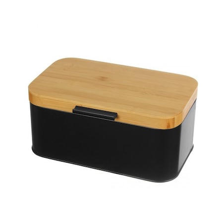 Chlebak stalowy z pokrywą bambusową 30 x 19,5 x 14 cm BRUNBESTE