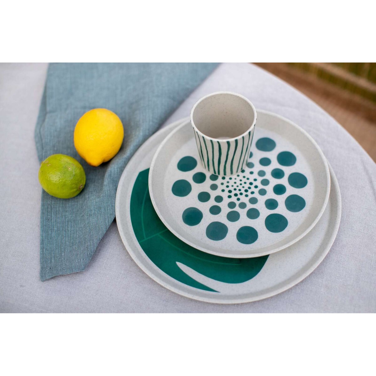 Zestaw talerzy, MONSTERA, ø20,5 cm, 4 sztuki, nature desert, KOZIOL