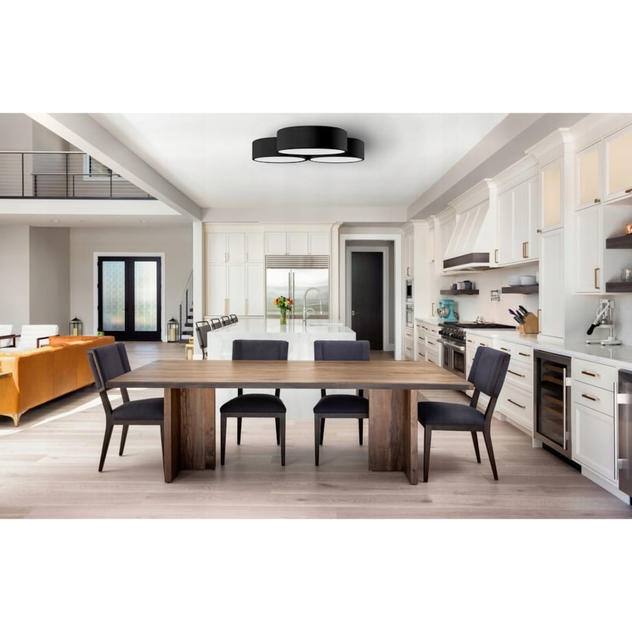 Lampa Sufitowa Plafon Potrójny Żyrandol Czarny E27