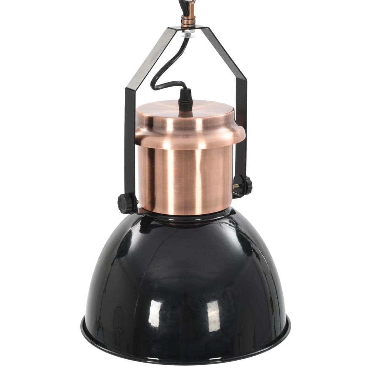 vidaXL Lampy sufitowe, 2 szt., czarne, okrągłe, E27