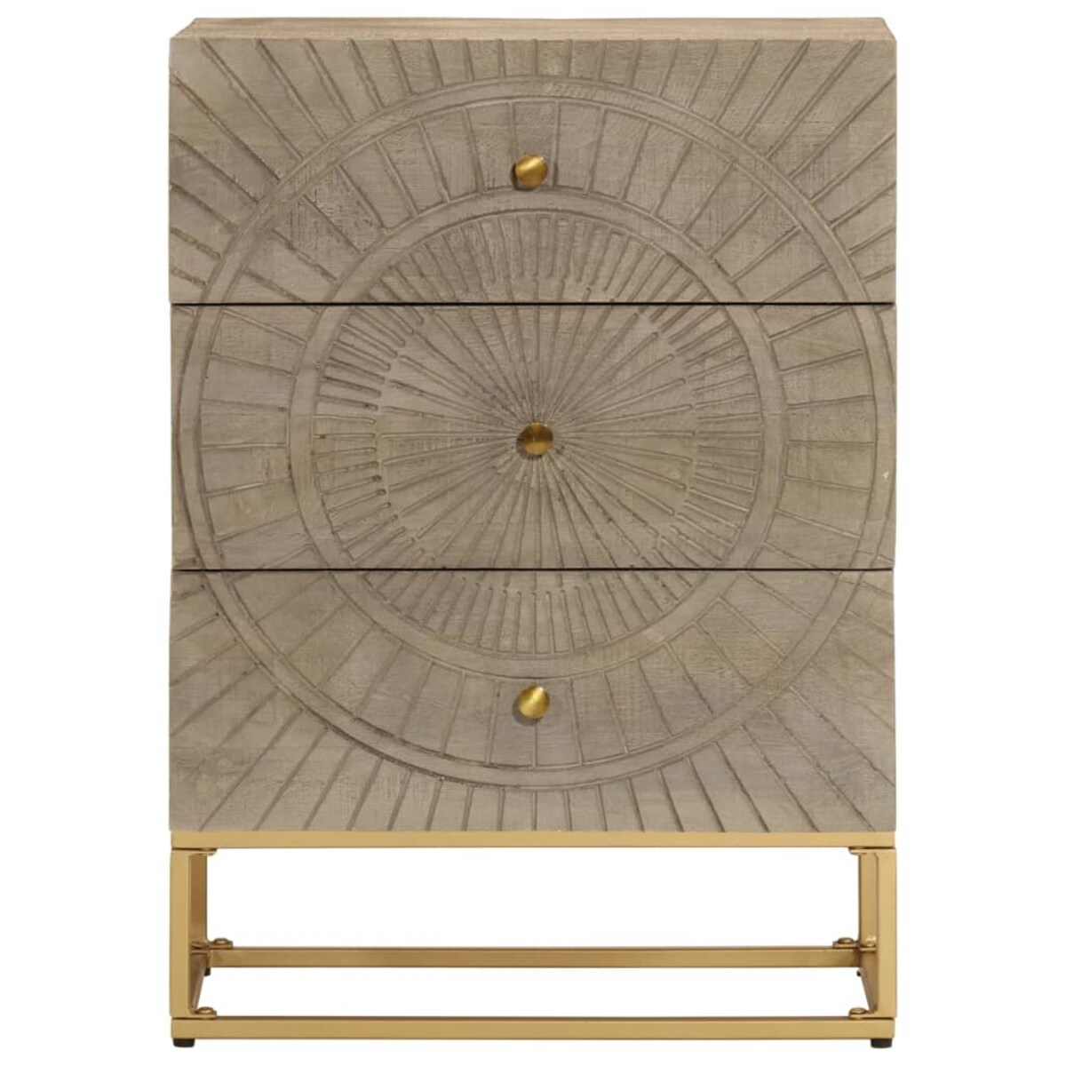 vidaXL Komoda, 55x30x76 cm, lite drewno mango i żelazo