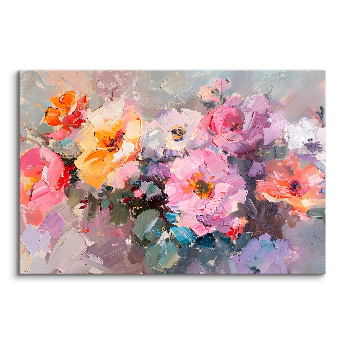 Obraz Na Płótnie Do Salonu Jadalni Malowane Polne Kwiaty Natura 70x50cm