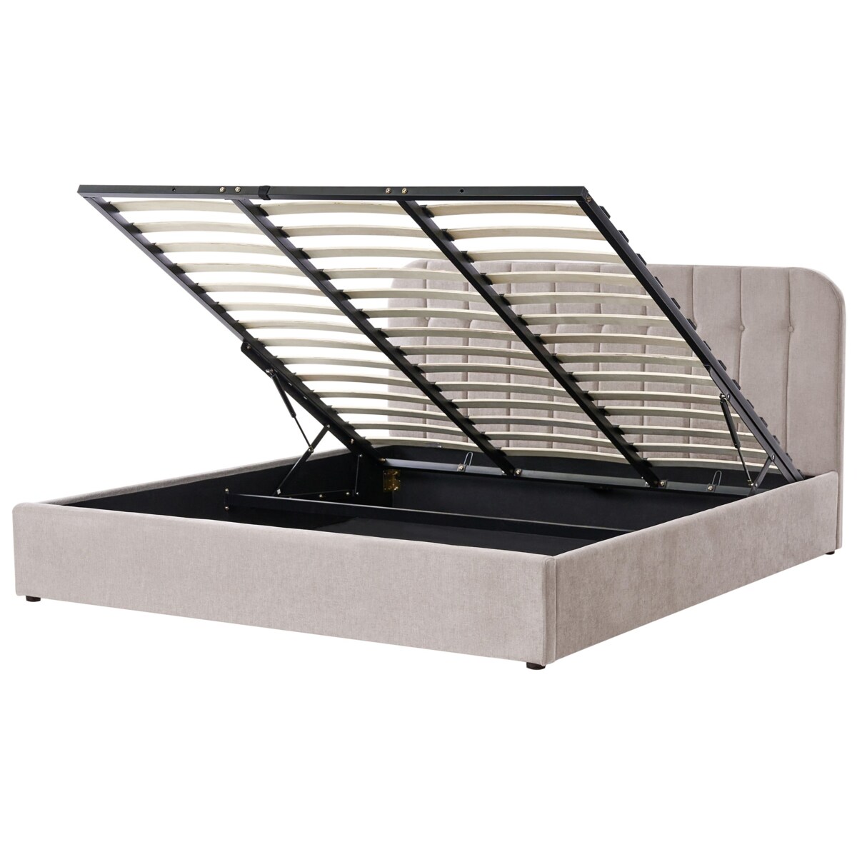 Łóżko z pojemnikiem CHALLANS 180 x 200 cm Beżowoszary