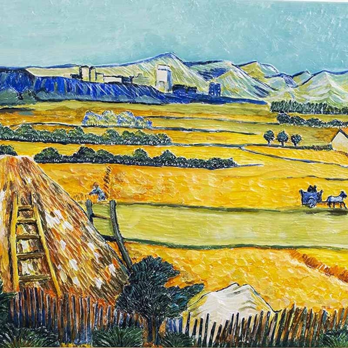 Malowanie 3D - Płaskorzeźba Złociste zboże