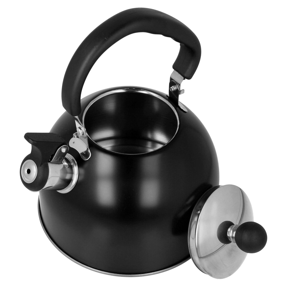 Czajnik stalowy z gwizdkiem 2L indukcja gaz czarny matowy BRUNBESTE BB-2404